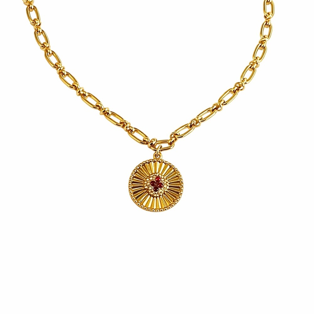 Givenchy Gold Ruby and Diamond Pendant Necklace - Picture 3 of 5